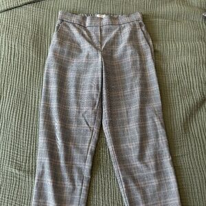 Aritzia Babaton Conan Pants Grey Plaid High Waisted Trouser Size 2